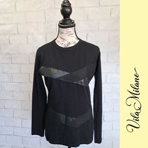 SALE. Vila Milano $110 leather-trim sweater